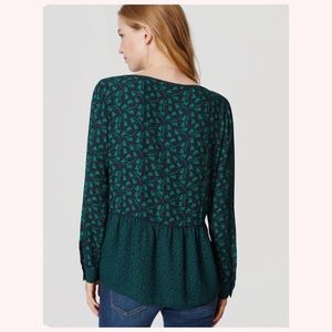 LOFT Petite Mixed Ivy Piped Blouse